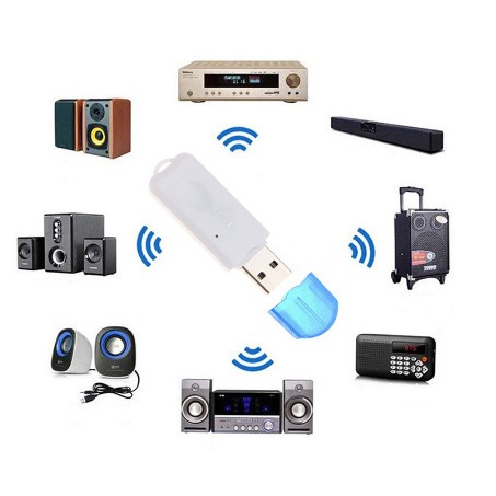 USB Bluetooth Audio Receiver With Mic / Dongle Wireless HP Ke Speaker Aktif Music non Kabel