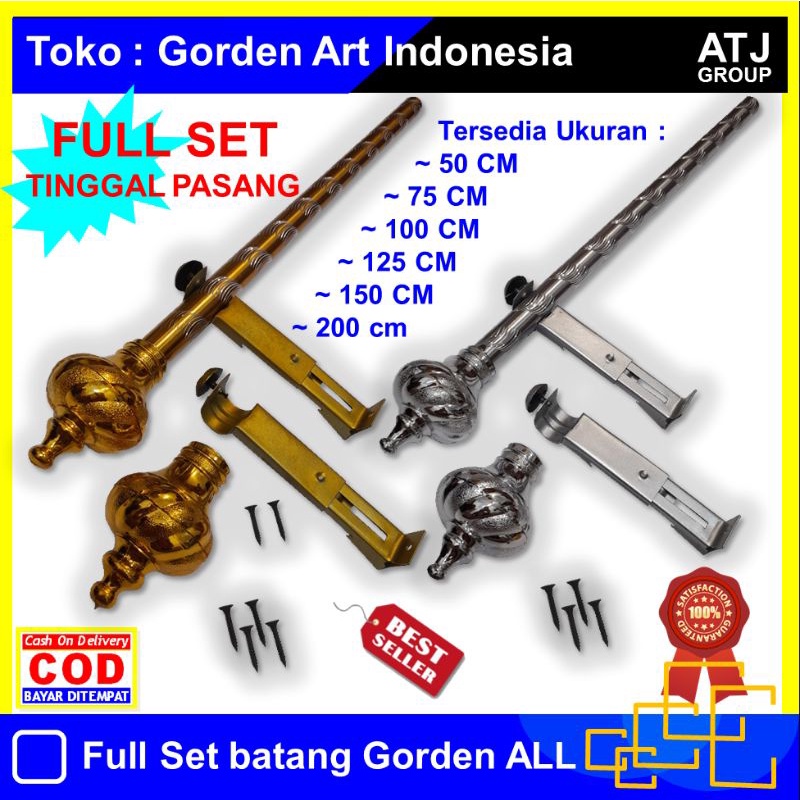 Batang Gorden Besi korden tiang gordyn rell pintu jendela kaca rumah kantor