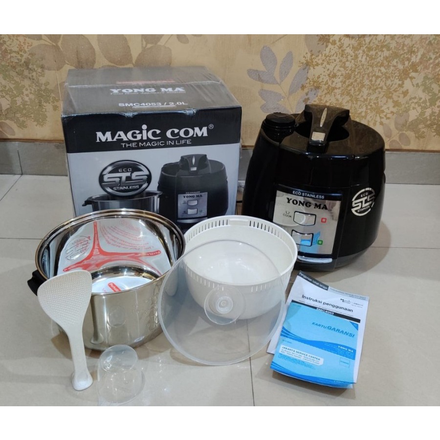 YONGMA YONG MA SMC 4053 RICE COOKER 2 LITER PANCI STAINLESS STEEL ANTI GORES BERGARANSI RESMI