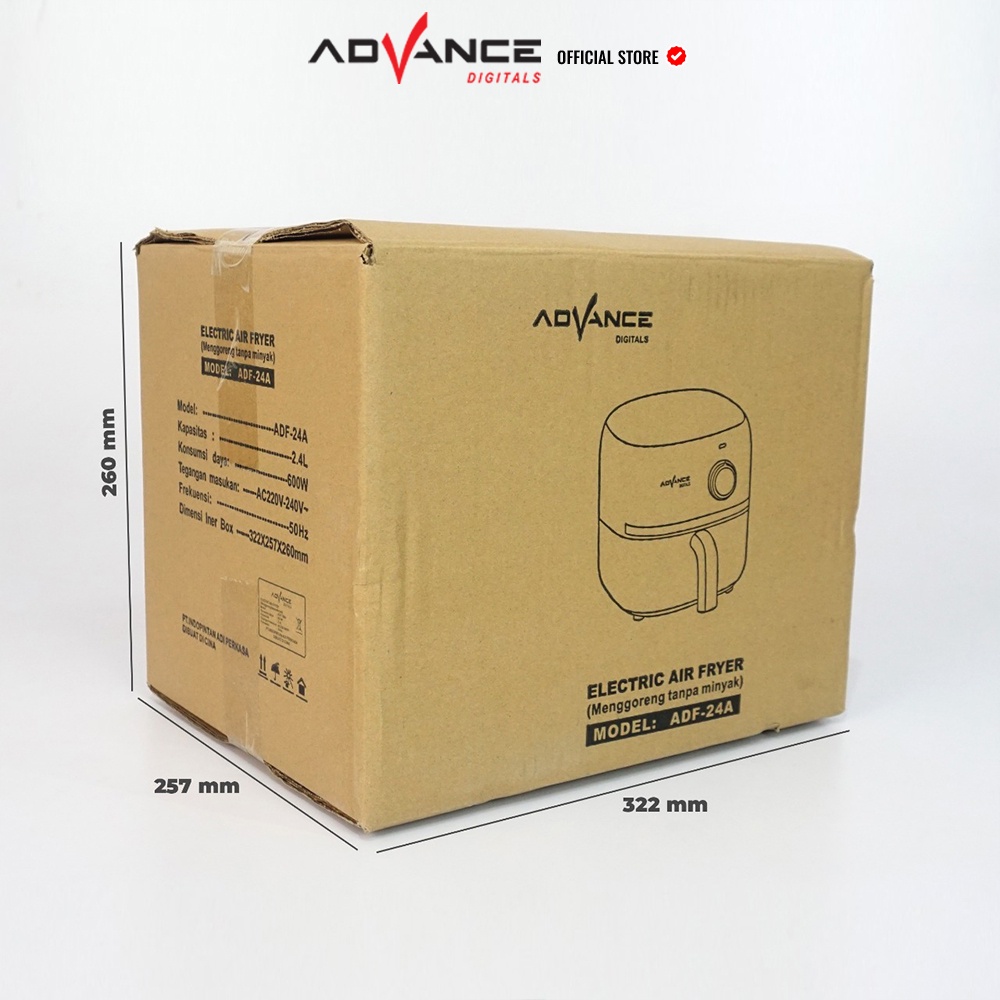 Air Fryer Advance ADF-24A Alat Penggorengan Tanpa Minyak Garansi Resmi Advance 1 Tahun