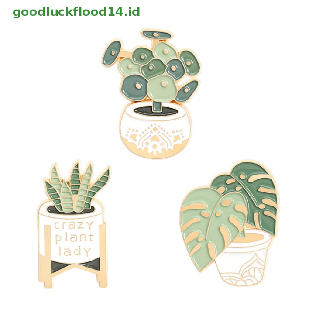 [GOOGFOUR] Tanaman Enamel Pin Bros Tas Pakaian Kerah Pot Lencana Perhiasan Hadiah Untuk Teman [TOP]