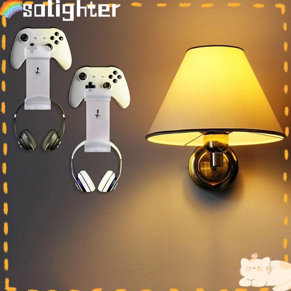 Solighter Headphone Wall Stand Portable Rak Tempel Dinding Rak Kontroler Game Akrilik