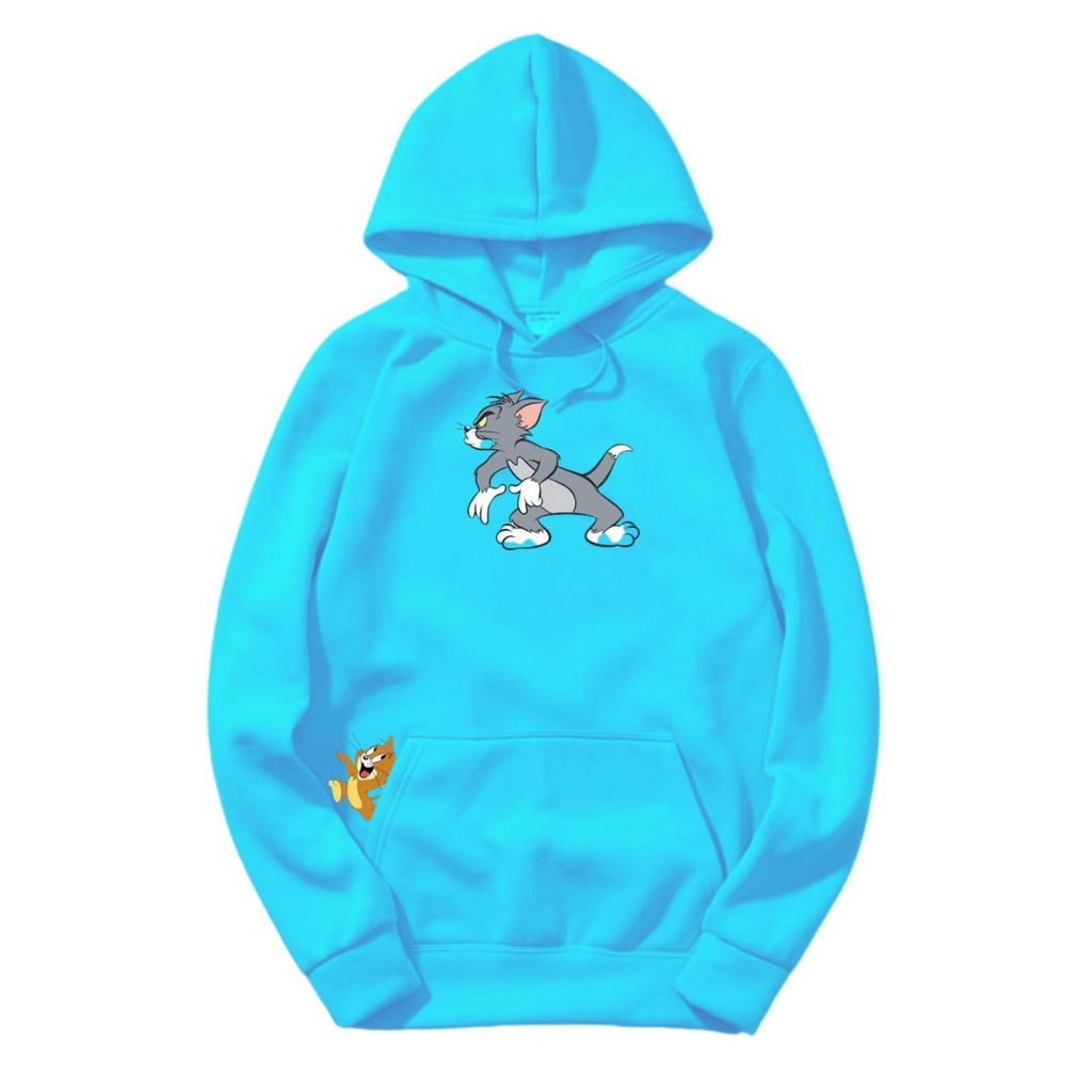 Jaket Sweater Cowok // Sweater Hoodie TOM and JERRY Full Sablon /Jaket Hoodie Unisex Remaja BISA COD