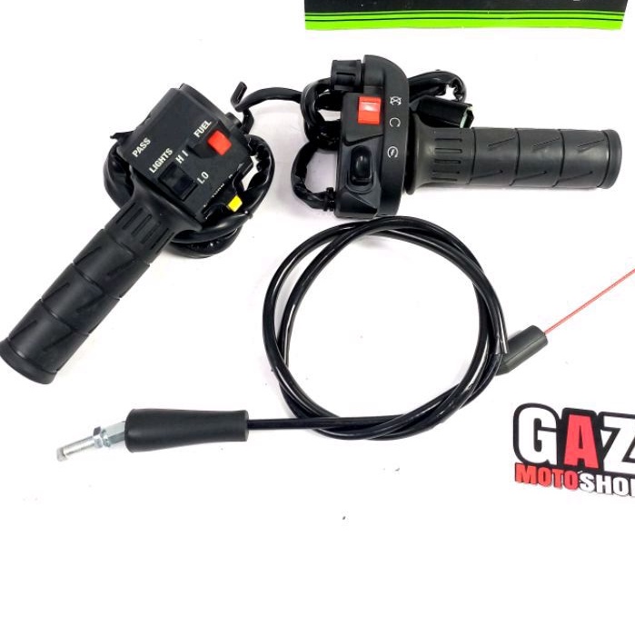 Gas Spontan Kontan KSR set Holder kanan Kiri Ninja plus Handgrip Kaze Universal CB GL Tiger Megapro Rx King