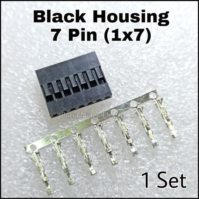 (1 Set) Black Housing 7p 2.54mm Konektor Hitam Dupont Female 1x7 7pin putr4n14 Ayo Beli