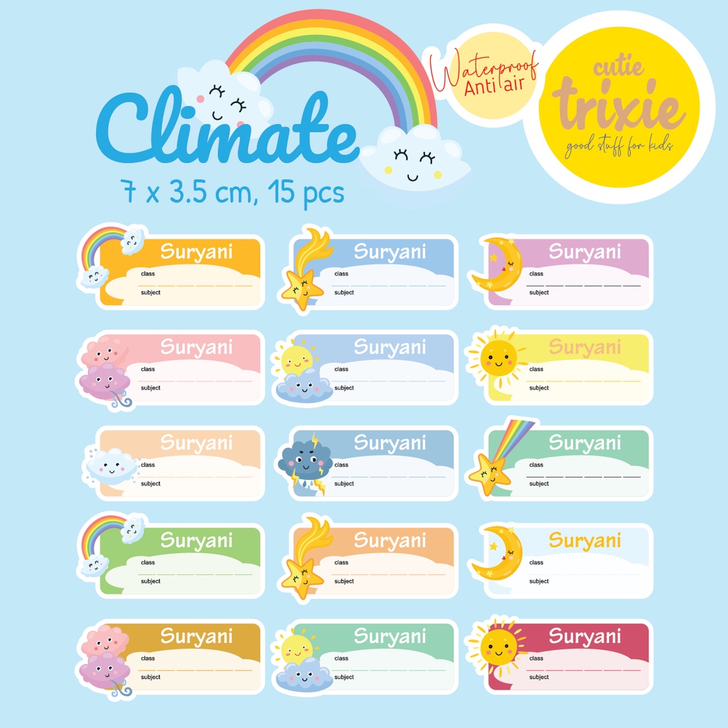 

STICKER LABEL BUKU MATA PELAJARAN / MAPEL ANAK CLIMATE