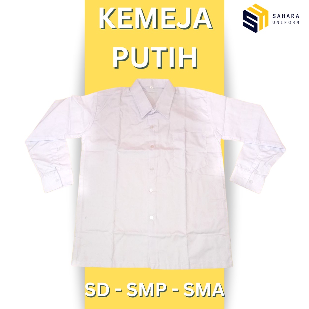 Seragam Sekolah SD SMP SMA Putih Osis Lengan Panjang