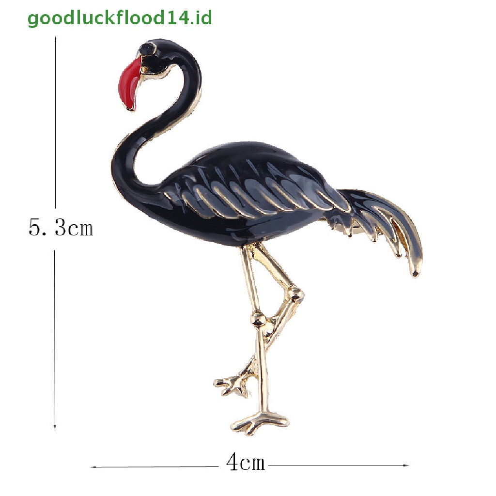 [GOOGFOUR] Desain Baru Enamel Flamingo Burung Bros Hewan Pin Korsase Perhiasan Elegan [TOP]