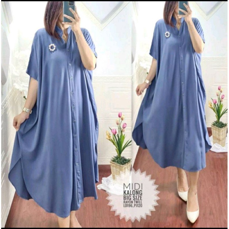 MIDI KALONG BIGSIZE LD 160 KANCING AKTIF BAHAN TEBAL KUALITAS GRADE A TIDAK NERAWANG