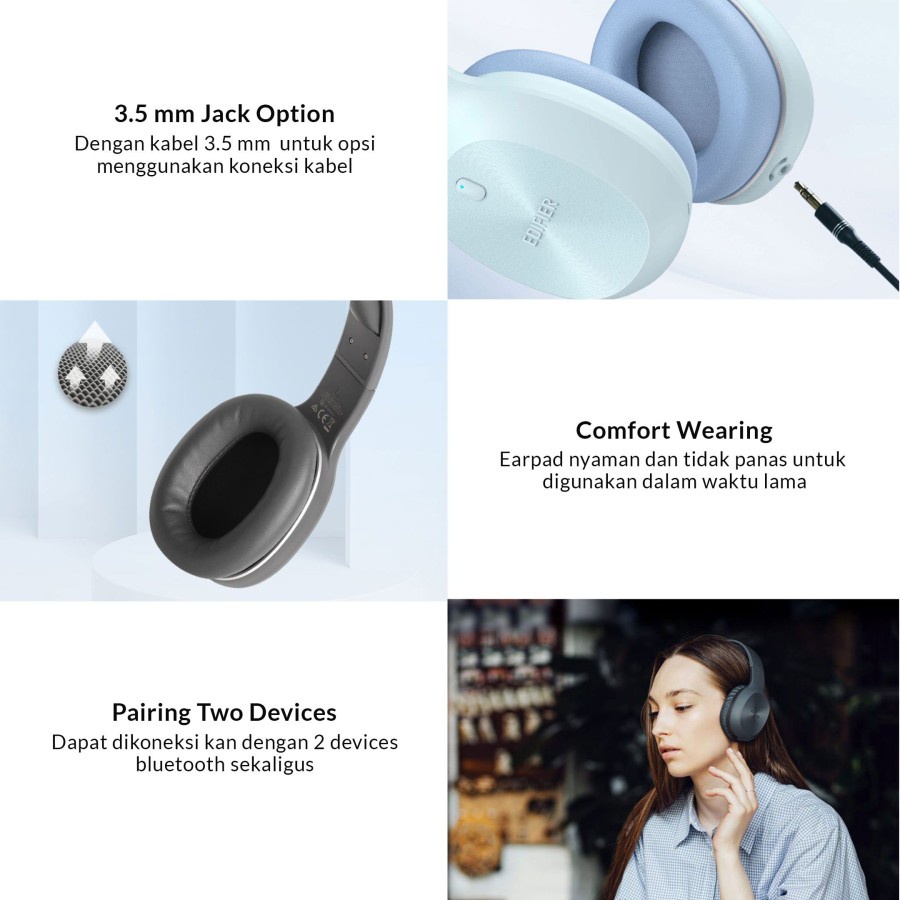 Edifier Headphone W600BT Lightweight Design for Delightful Listening