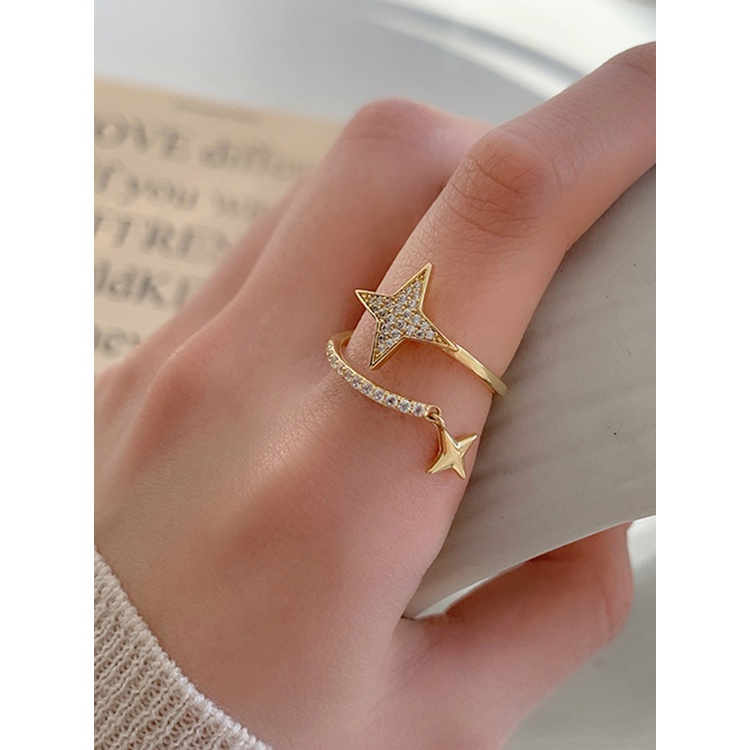 New Arrival Cincin Fashion Wanita Pesta Klasik Geometris Semua Kompatibel Rings Sederhana Lucu Elegan Bintang Perempuan Perhiasan