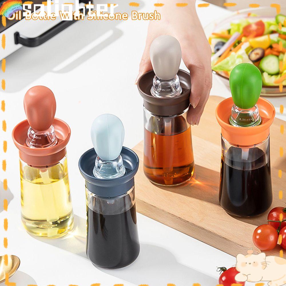 Solighter Botol Minyak Dengan Kuas Silikon Peralatan Masak Baru Aksesoris Dapur Dispenser Minyak