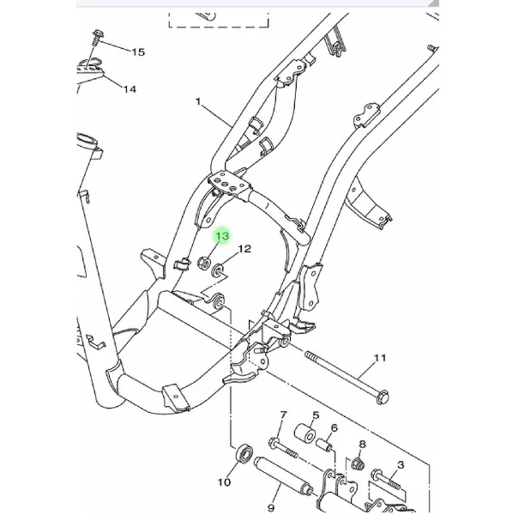 MUR AS TENGAH ARM FORK SASIS MIO SPORTY SMILE SOUL FINO KARBU ORIGINAL YGP 90185-12804