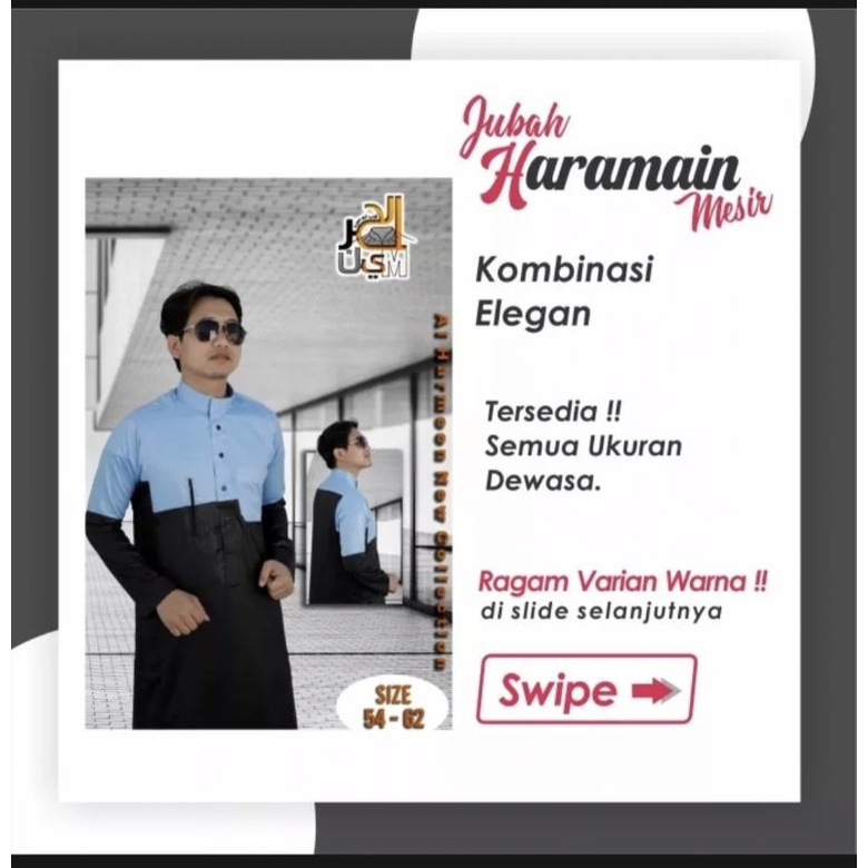 Gamis pria dewasa adem | Jubah gamis Haramain Mesir Original | Gamis Haramain Mesir | Daffa Haramain