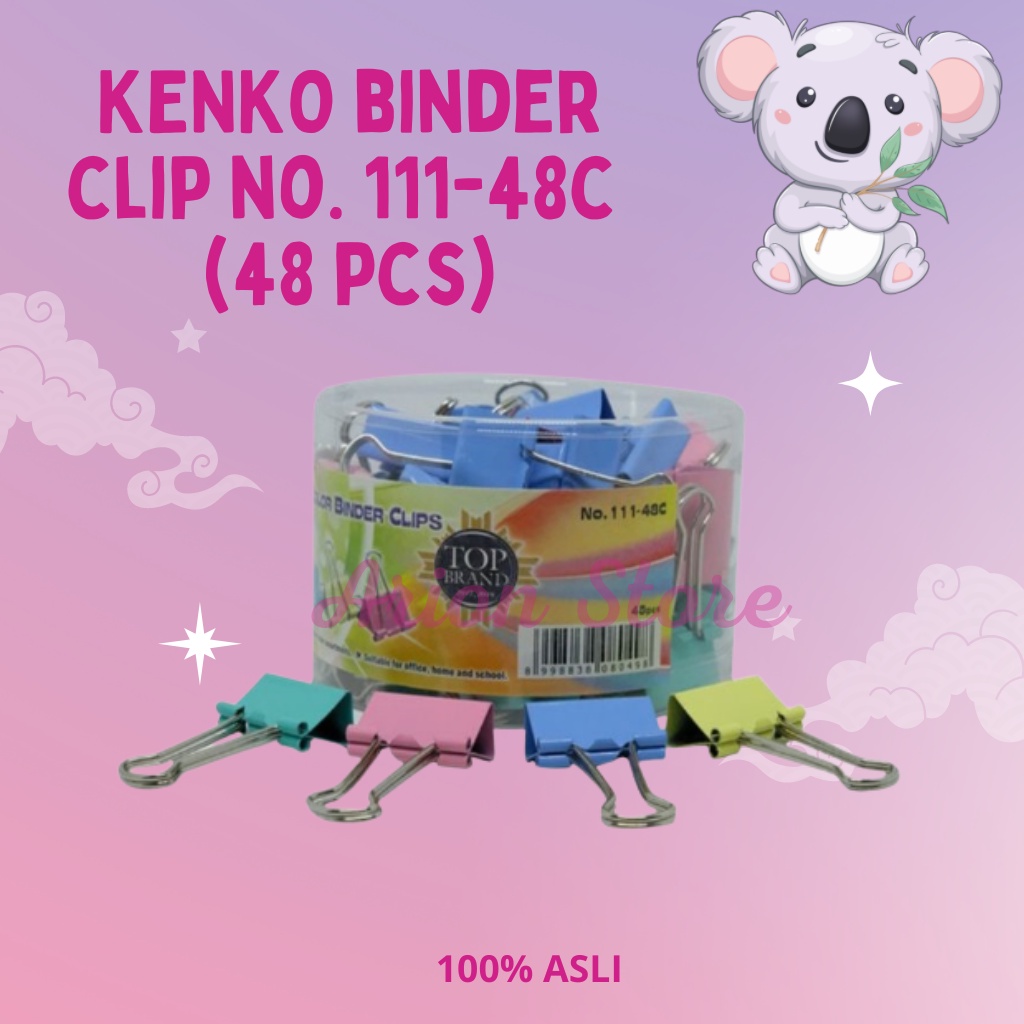 

[ARION STORE] Binder Clip Warna 111-48c Kenko / Klip Penjepit Kertas Warna 111-48c Kenko [PAX]