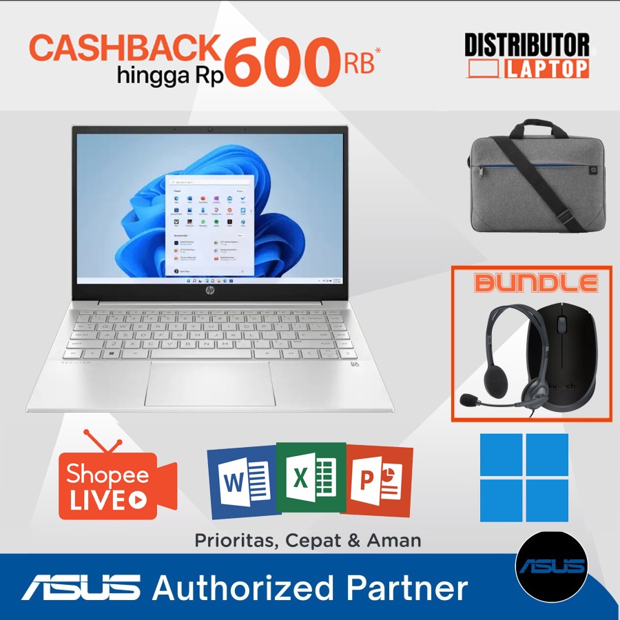 LAPTOP HP PAVILION 13 14  INTEL i3 i5 i7 Ryzen 3 5 7 GARANSI RESMI HP INDONESIA