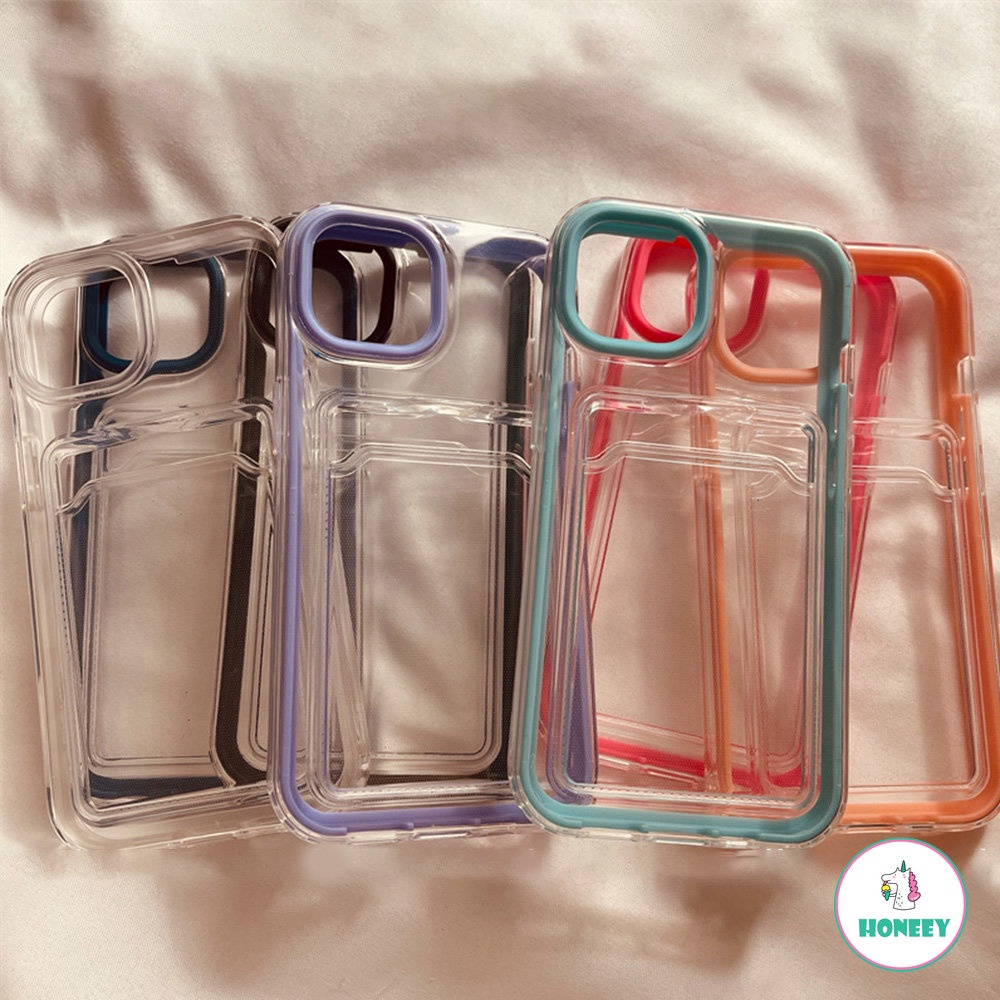 3 In 1 Soft Case Cover Hp TPU + Dompet Kartu Bisa Dilepas Untuk IPhone 14 13 / 12 / 11promax / Xr / 8 / 7plus