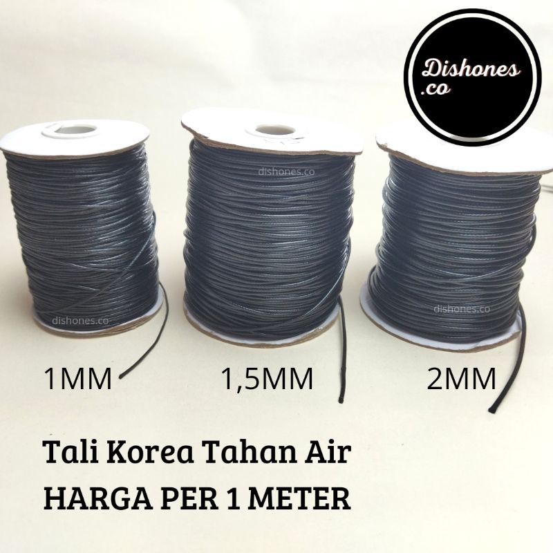 

(Per Meter) Tali Korea 1mm 1.5mm 2mm - Tali Korea Anti Air Per Meter - Tali Korea - Gelang Tali Hitam Polos - Tali Korea Hitam