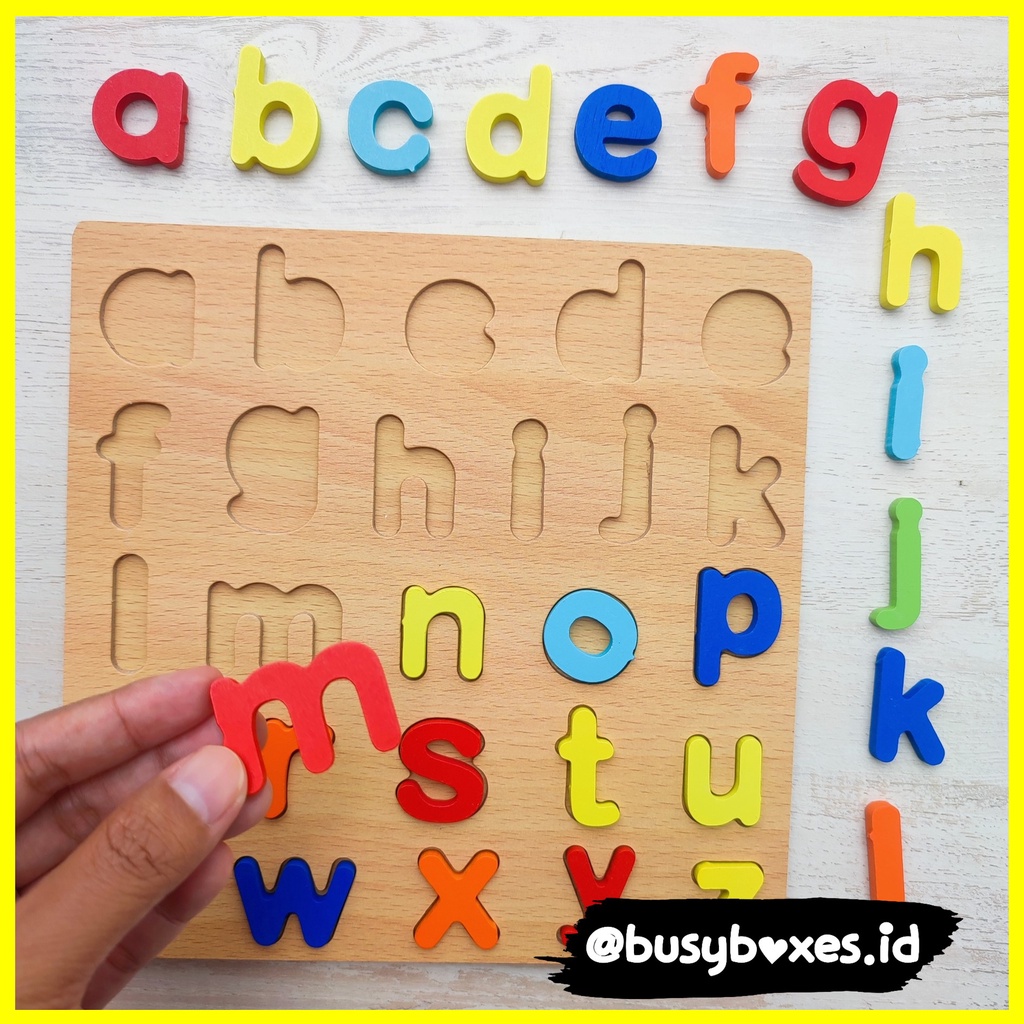 [busyboxes.id] Mainan Edukasi Puzzle Mengenal abjad kecil Wooden Toys Wooden Puzzle Mainan Kayu Mainan Montessori