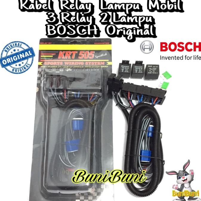 Jual Kabel Relay BOSCH Untuk Lampu H4 Mobil 3 Relay 2 Lampu Original