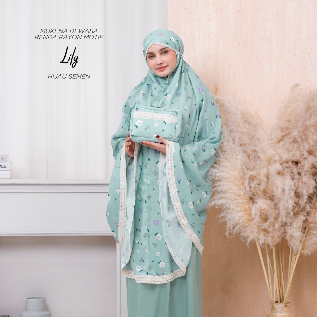 MUKENA BALI TASIK-MUKENA RENDA DEWASA RAYON MOTIF LILY