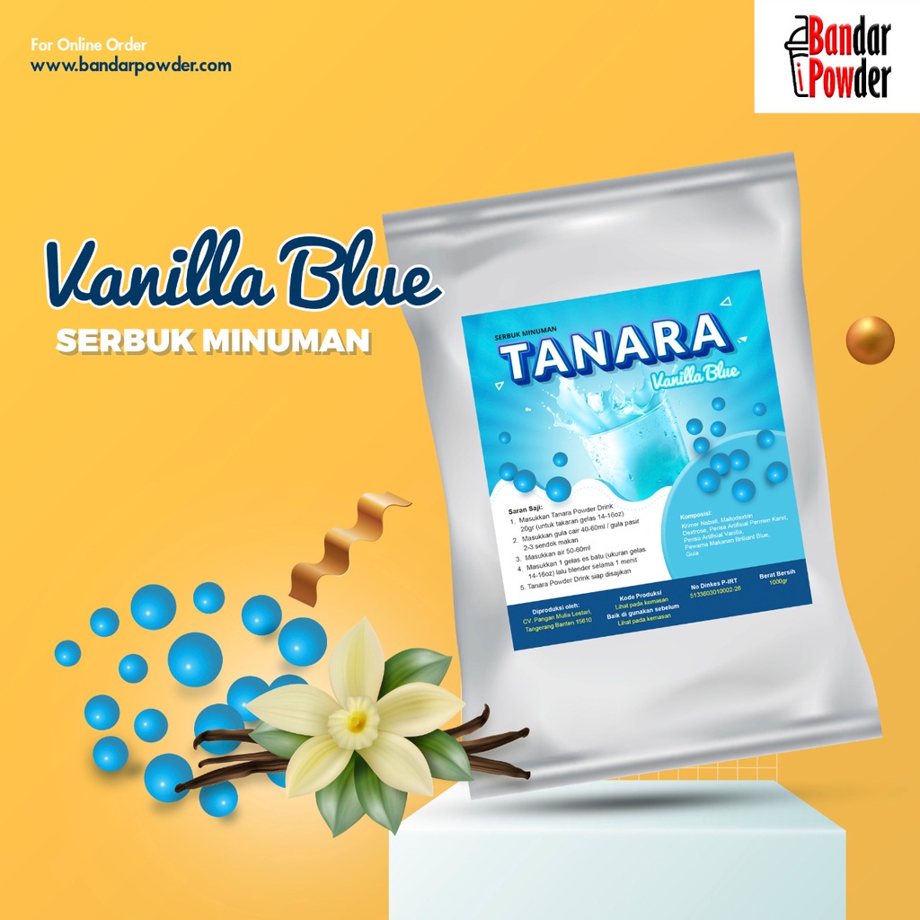 

Vanilla Blue Powder 500gr - Minuman Milkshake Ice Blend Bubble Drink