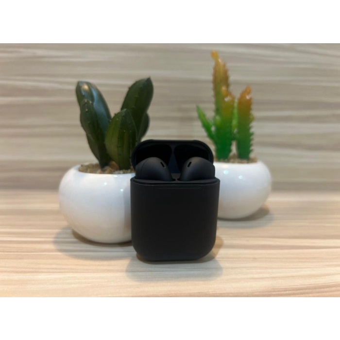 headset bluetooth AIRSPRO Inpods 12 Headset Bluetooth Earphone TWS Airpods i12 Macaron - Black Doff(