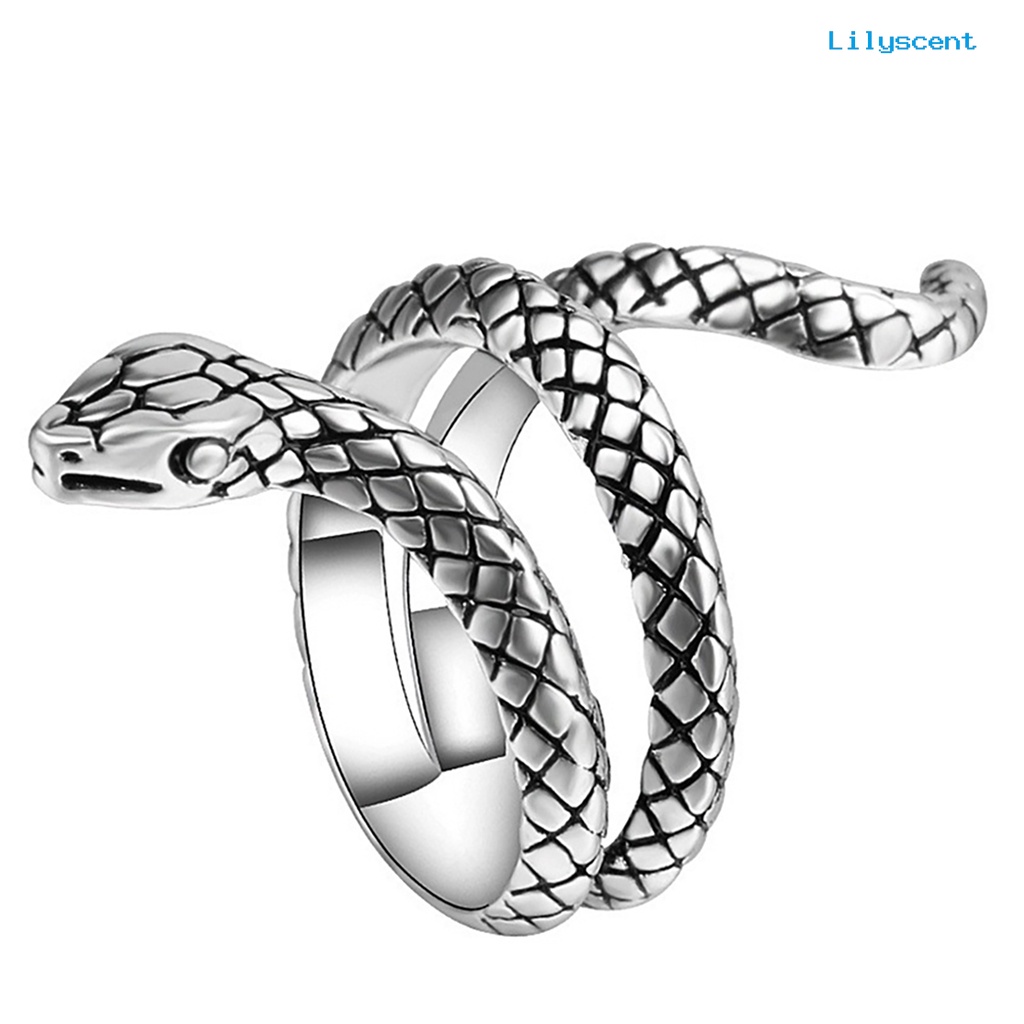 [LS] Cincin Jari Bentuk Ular Perhiasan Hadiah Alloy Punk Cobra Snake Shape Ring Untuk Pesta