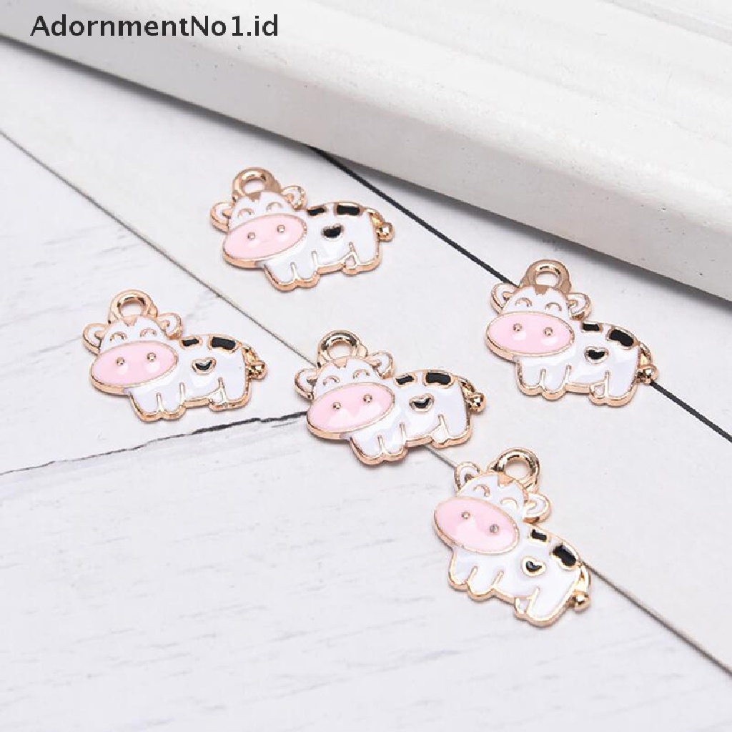 [AdornmentNo1] 10pcs Enamel Sapi Perah Sapi Ch Liontin DIY Gelang Membuat Perhiasan Craft [ID]