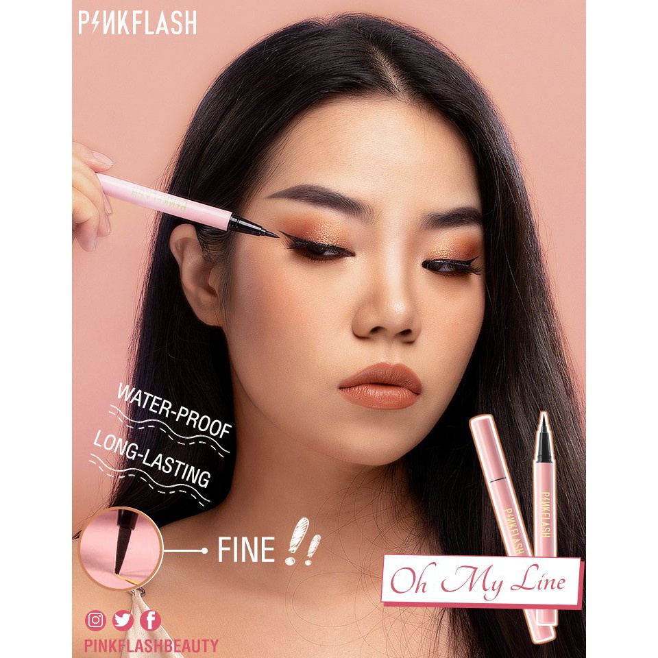 PINKFLASH Oh My Line Waterproof Easy Eyeliner Spidol Pink Flash OhMyLine PF E01