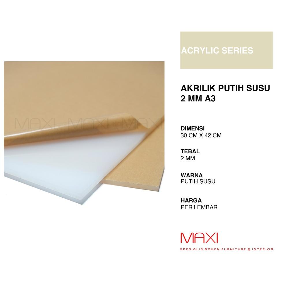 Akrilik Mika Putih Susu 2 MM A3 - Mika Acrylic Lembaran