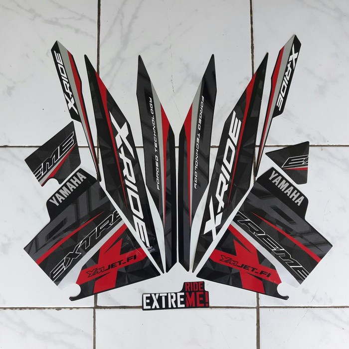 

TERLARIS | Striping Stiker motor yamaha Xride 2016 hitam-merah