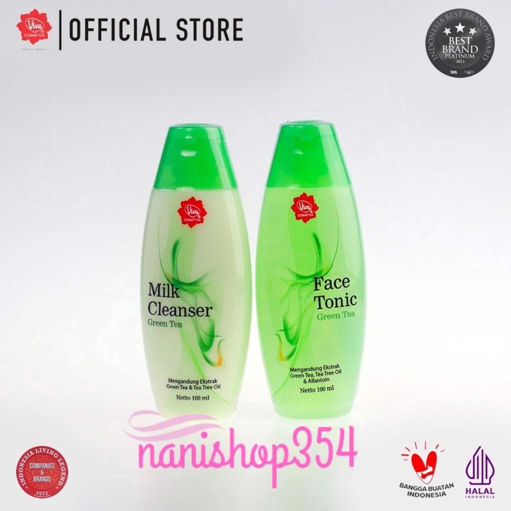 Jual Viva Face Tonic Green Tea & milk cleanser 100 ml Shopee Indonesia