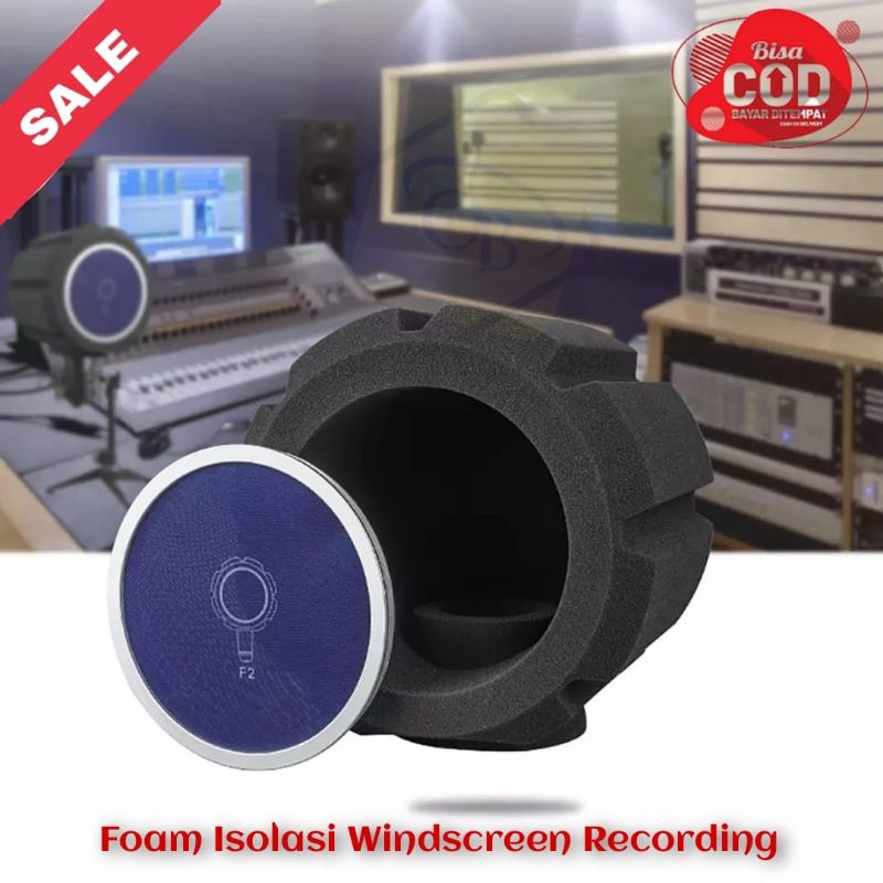 Professional busa isolasi pop filter noise canceling microphone condensor kompatibel diameter mic 40