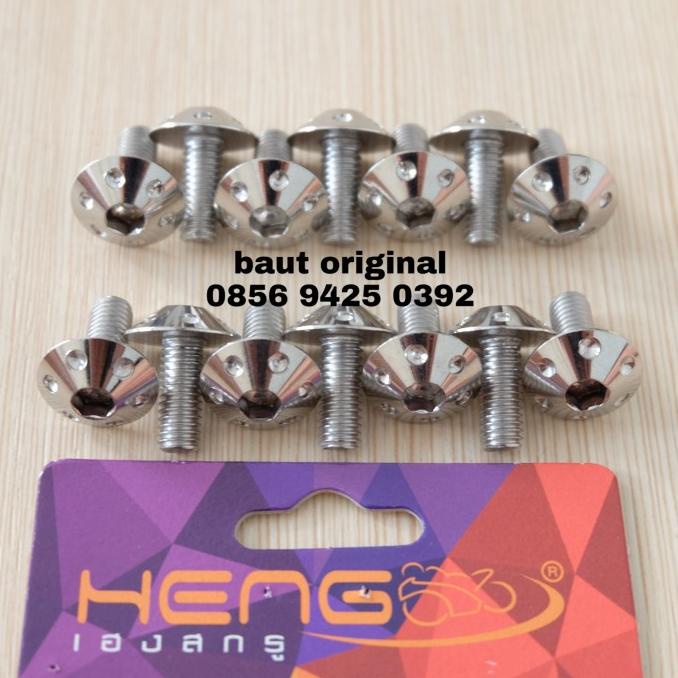 Baut probolt bintik silver stainless 6x15 drat 10 panjang 1.5 cm heng sampoerna123 Kualitas Baik