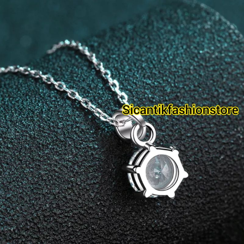 Kalung Titanium Fashion Wanita Liontin Perak Silver Trending Lapis Emas 925 Terlaris Kalung Wanita Ranta Nuri Liontin Mata Satu Anti Karat Selamanya