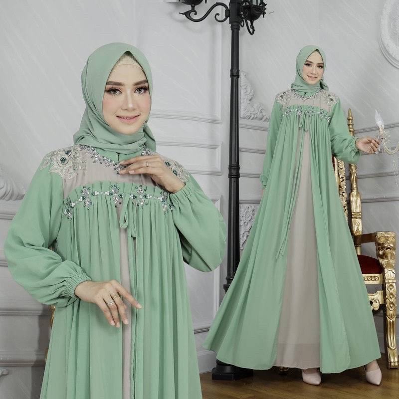 New Shangrila Dress / Gamis pesta / Dress Kondangan / Gamis Kondangan / Realpict 100% / Dress Payet 