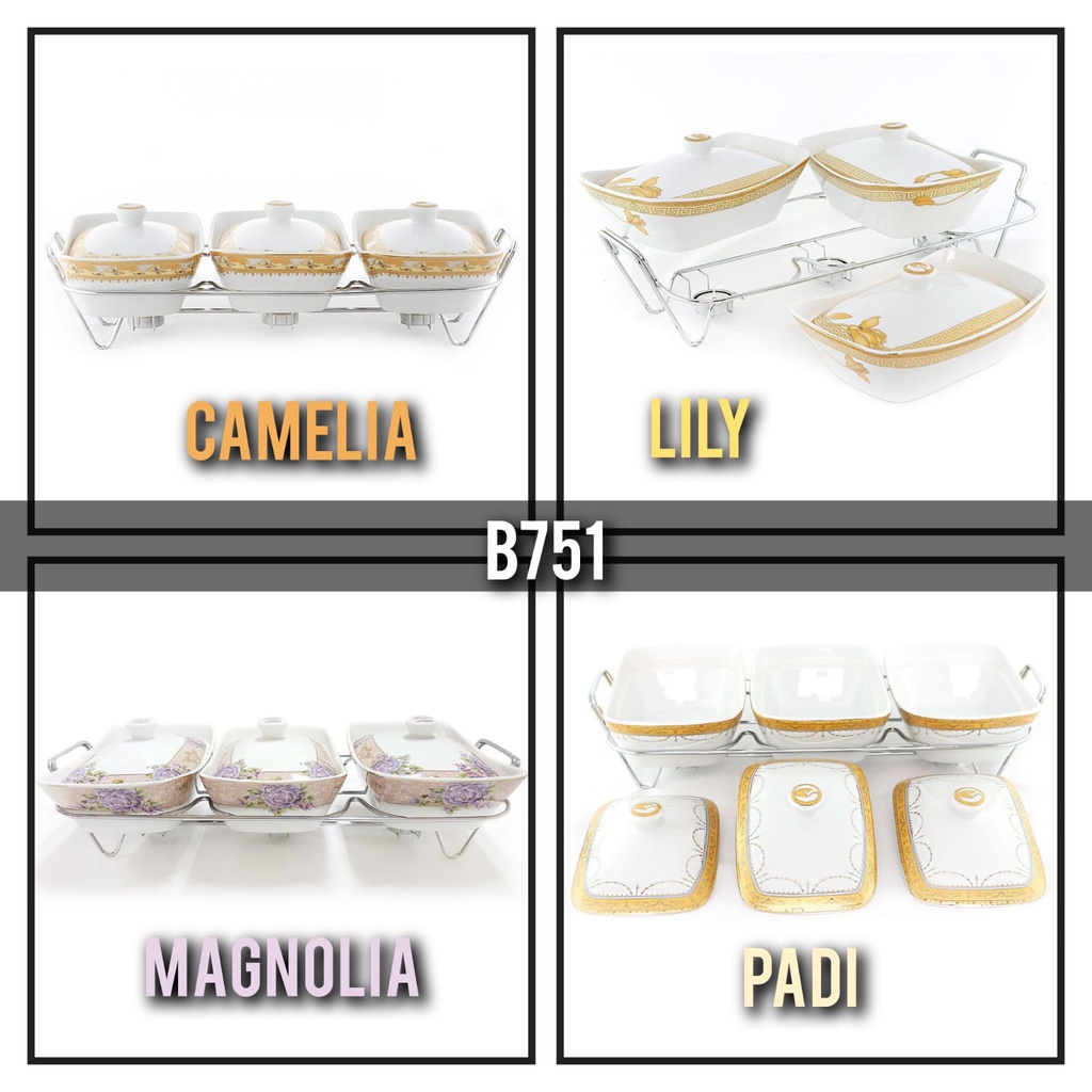 Prasmanan Wadah Saji Makanan Casserole with rack Vicenza 751