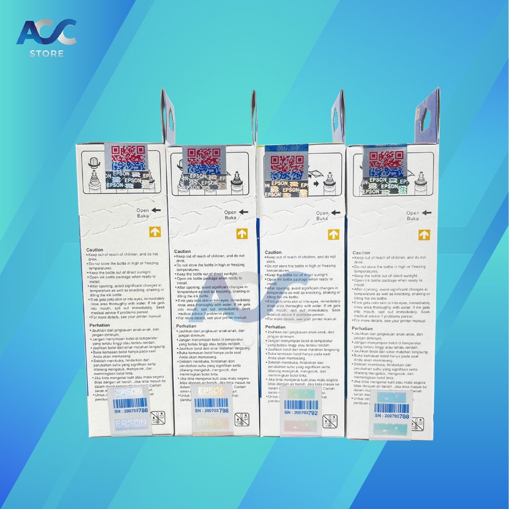 1 SET 4 PCS Tinta Epson 664 Compatible Isi Ulang Printer L100 L110 L120 L200 L210 L220 L300 L310 L360 L455 L650 L1300