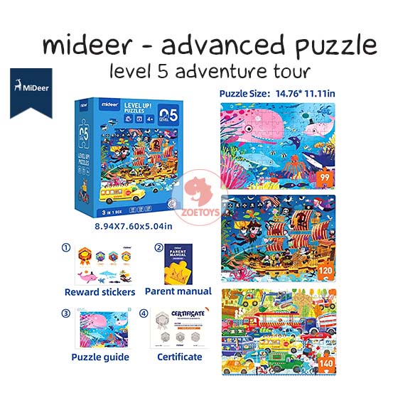 Zoetoys Mideer Advanced Level Up Puzzle Lv 1 2 3 4 5 6 7 | Dus Box | Mainan Edukasi Anak | Cari Kado | Cari Kado Natal