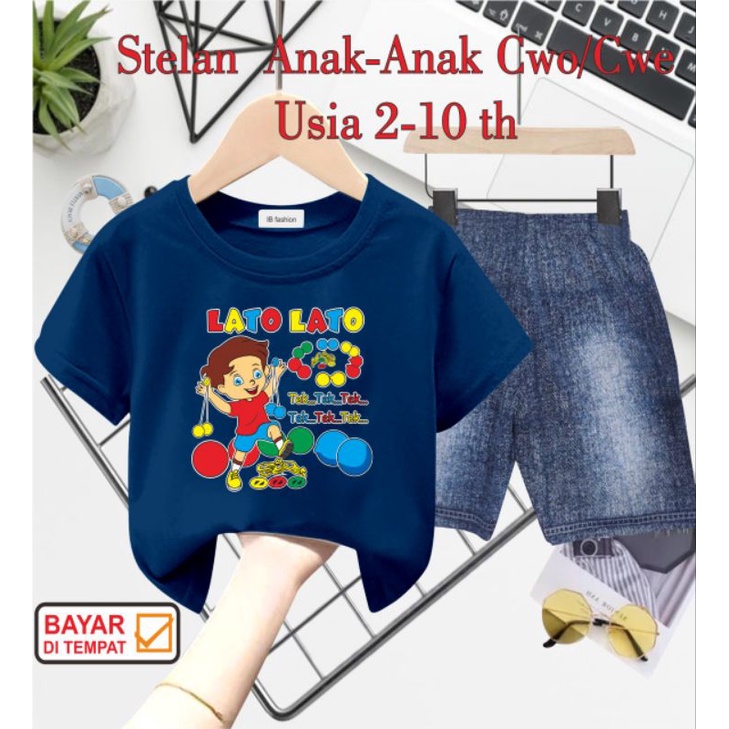 ((IB))SETELAN ANAK2 UNISEX SEMI JEANS/LATO LATO DIGITAL SABLON