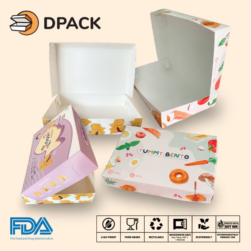 Custom Dus Donat isi 6 Pcs Kemasan Dus Donat bahan ivory