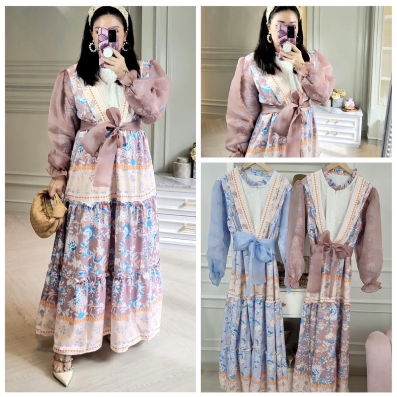 RESIN FASHION - Maxi Dress Meijiwang bahan semi sutra bangkok