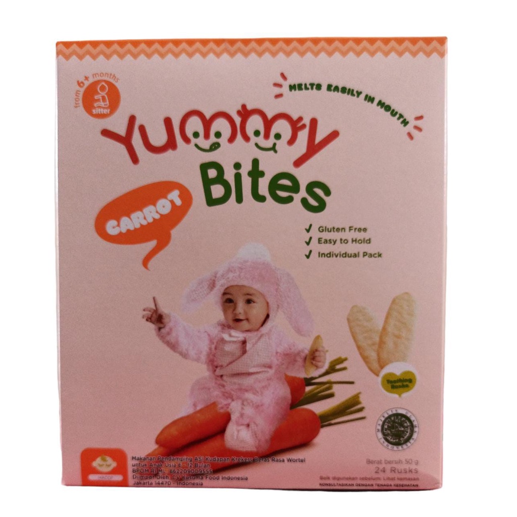 Yummy Bites Baby Rice Crackers / Yummy Bites Baby 50gr - 6 bulan+