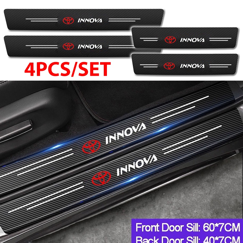 Stiker Pelindung Pintu Mobil Bahan Carbon Fiber Untuk Toyota Avanza Rush Kijiang Innova Calya Razie 