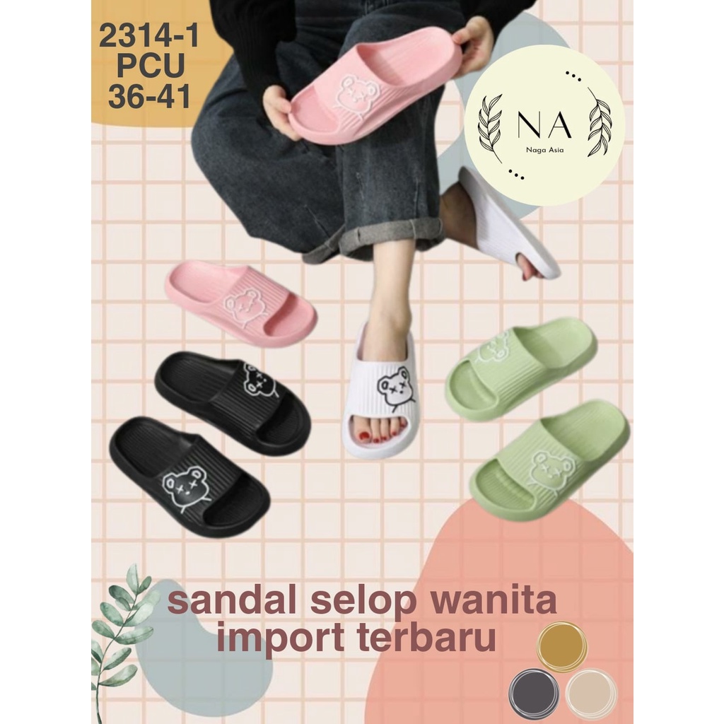 sandal selop jelly perempuan dewasa korean import 2314-1 (36-41)  sandal slipper wanita terbaru