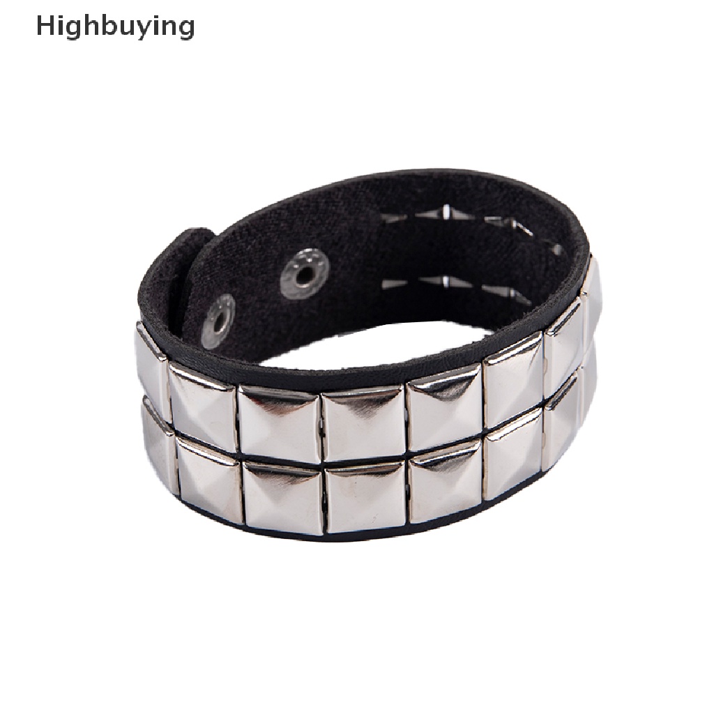 Hbid Unik Rivet Stud Manset Lebar Punk Gothic Rock Unisex Bangle Gelang Pria Perhiasan Glory