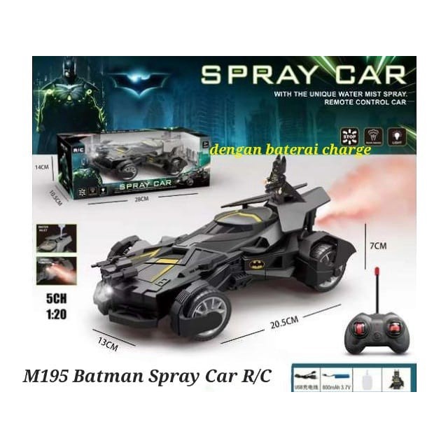 M195 Mainan Mobil Remote Control Batman Spray Car | Batmobile