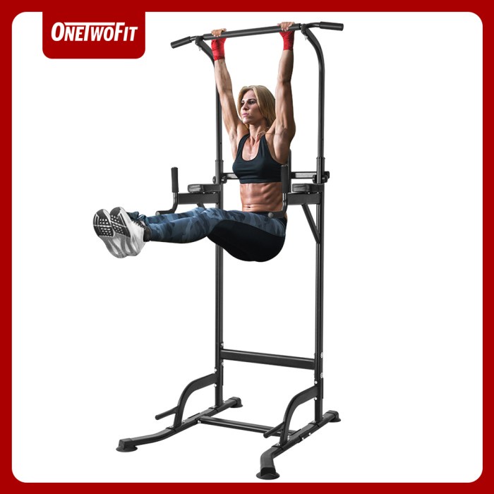 Onetwofit Power tower Pull up alat olahraga rumahan