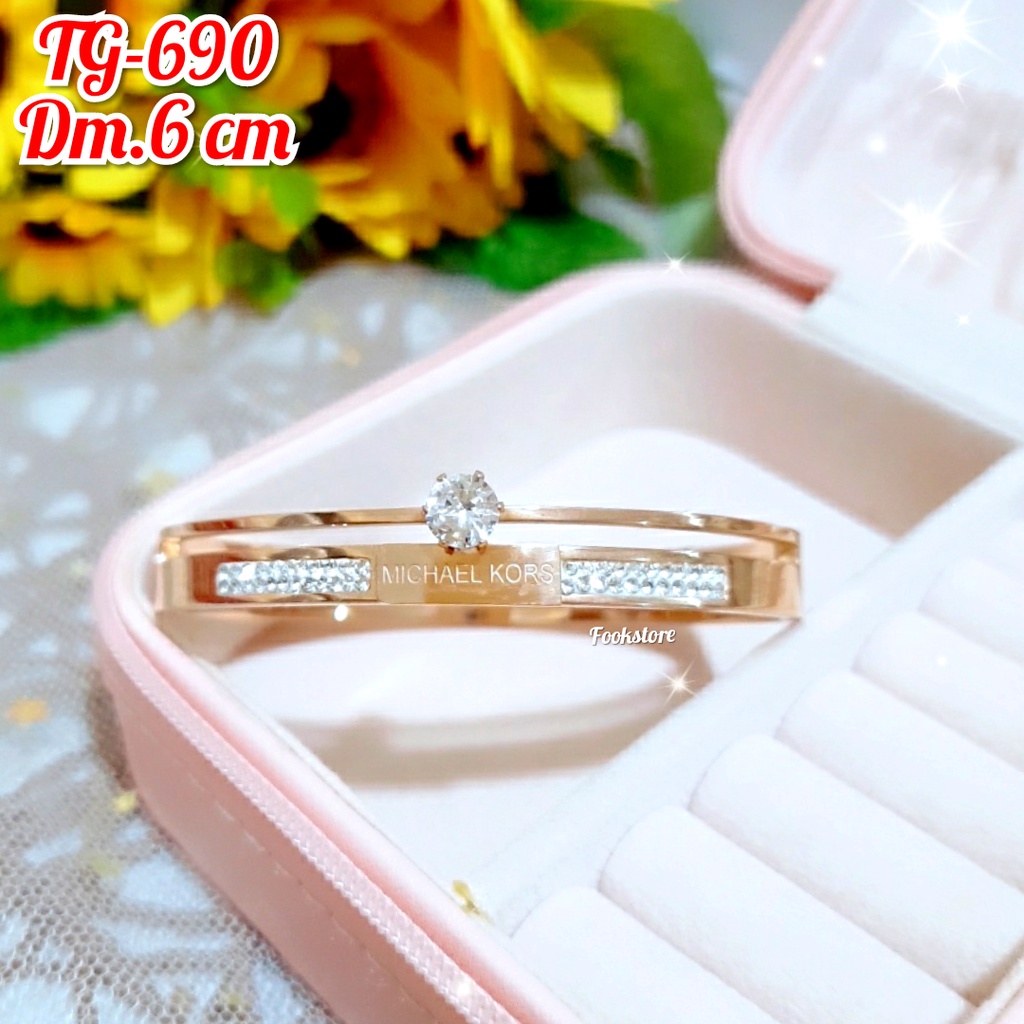 PERHIASAN TITANIUM GELANG DIAMOND PREMIUM KOREA Style ANTI KARAT